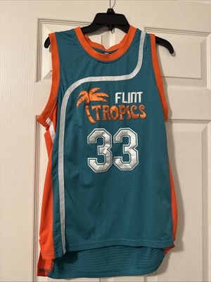 Will Farrell s Jackie Moon #33 Flint Tropics Semi Pro Basketball Jersey Small