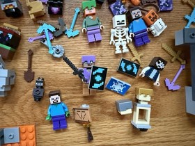 Lot of RARE LEGO Minecraft Minifigures + Sets 21183 21185 21131 21124 21252 More
