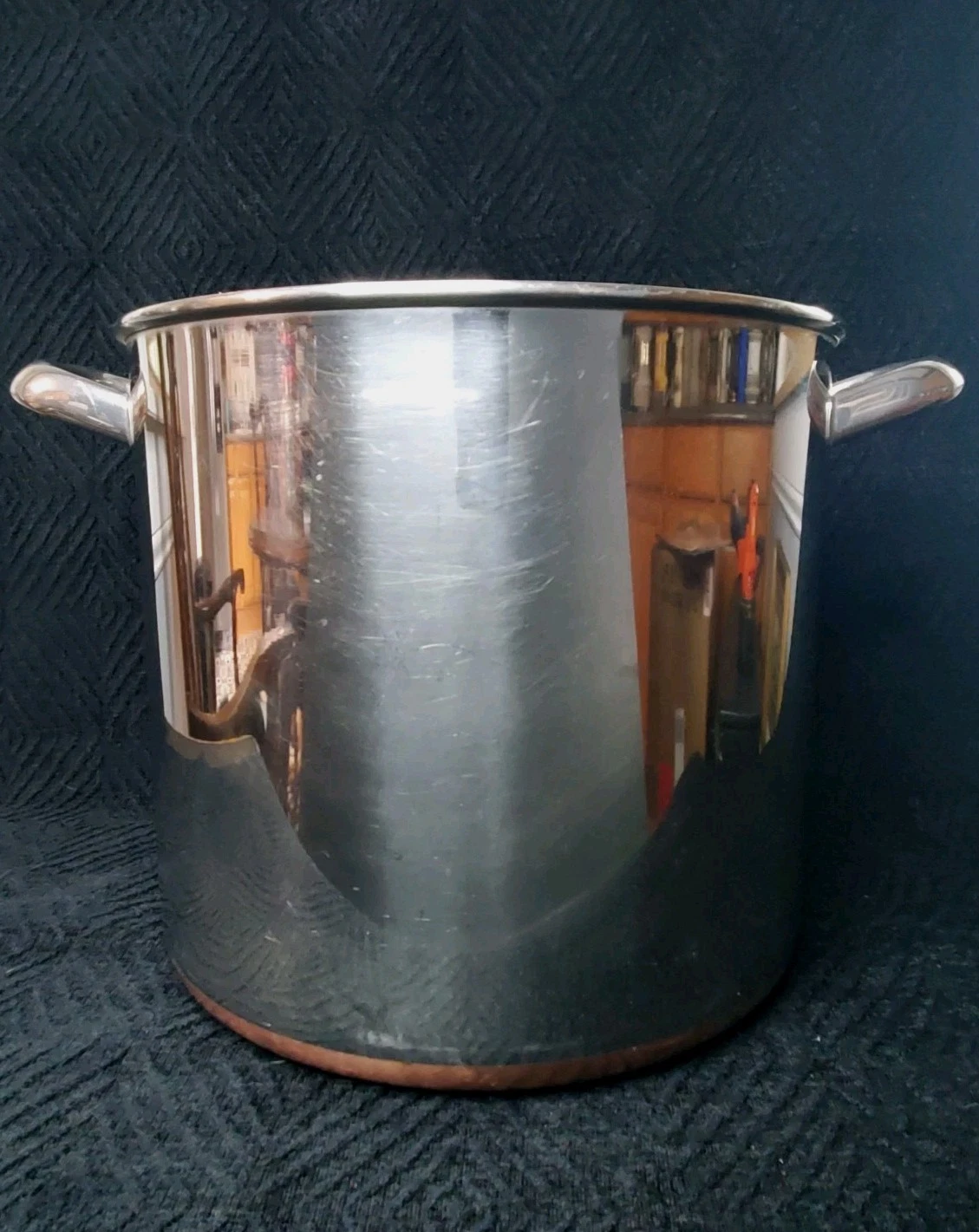 Vintage Revere Ware 1801 12 Qt Stock Pot 96h Clinton IL Copper Bottom NO LID