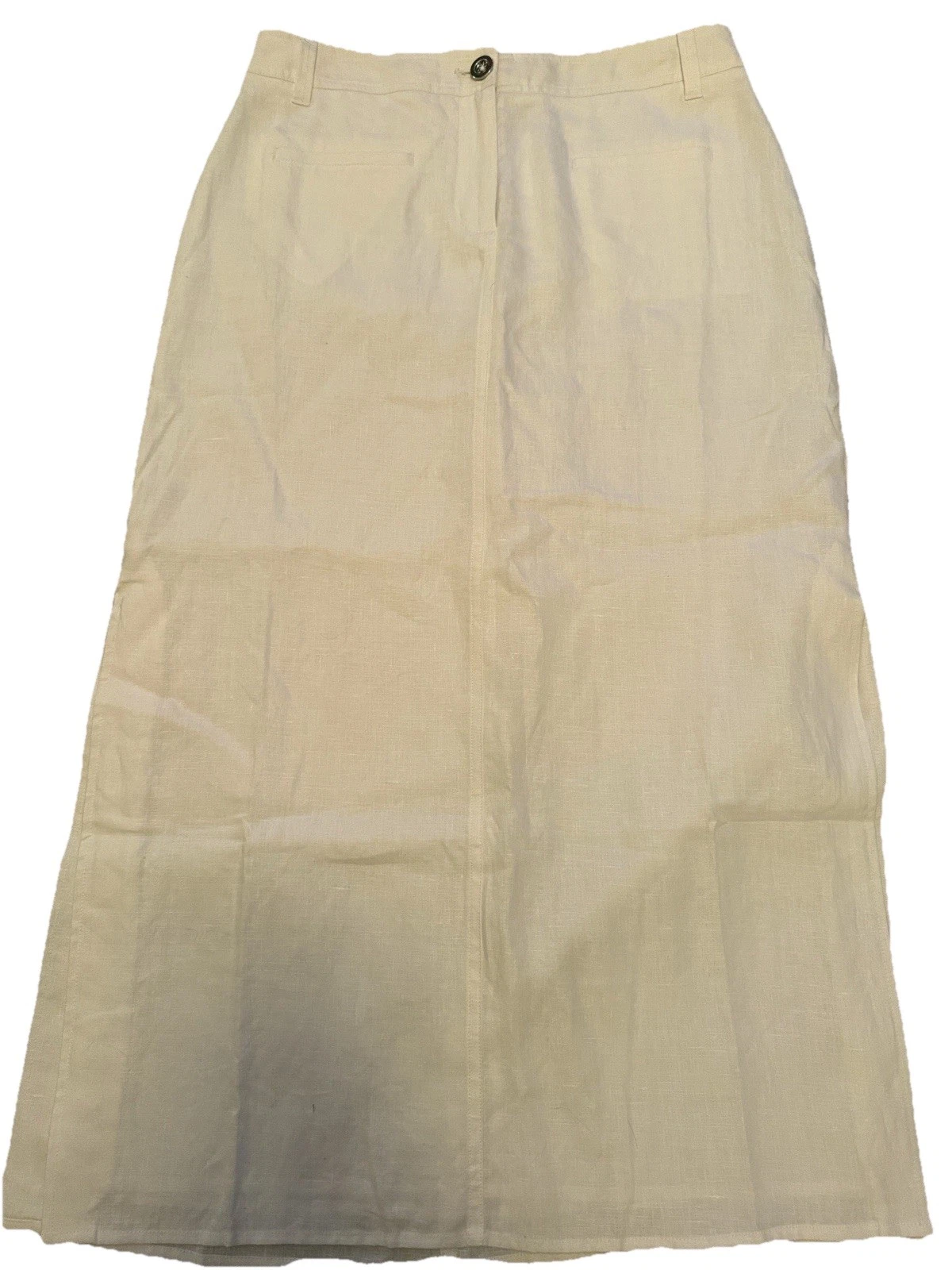 Talbots Women's White Linen Button Straight Pencil Skirt Long Size 4
Opens in a new window or tab