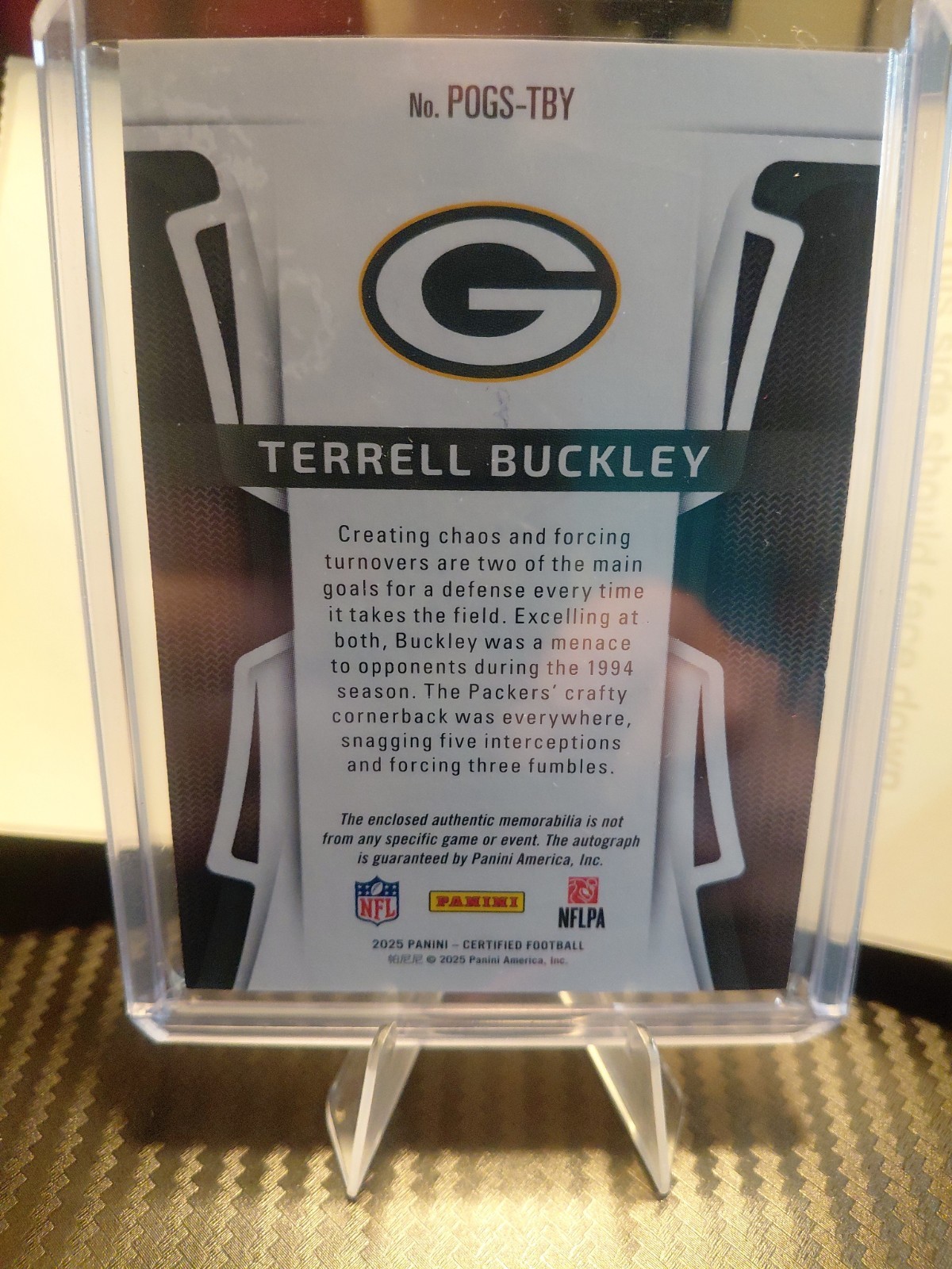 2025 Panini Piece Of The Game Terrell Buckley 14/15!! Auto Patch 🔥 view 3