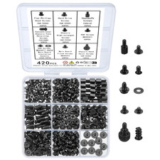 420Pcs Computer Screws Kit Motherboard Standoffs PC Case Fan SSD HDD Hardware