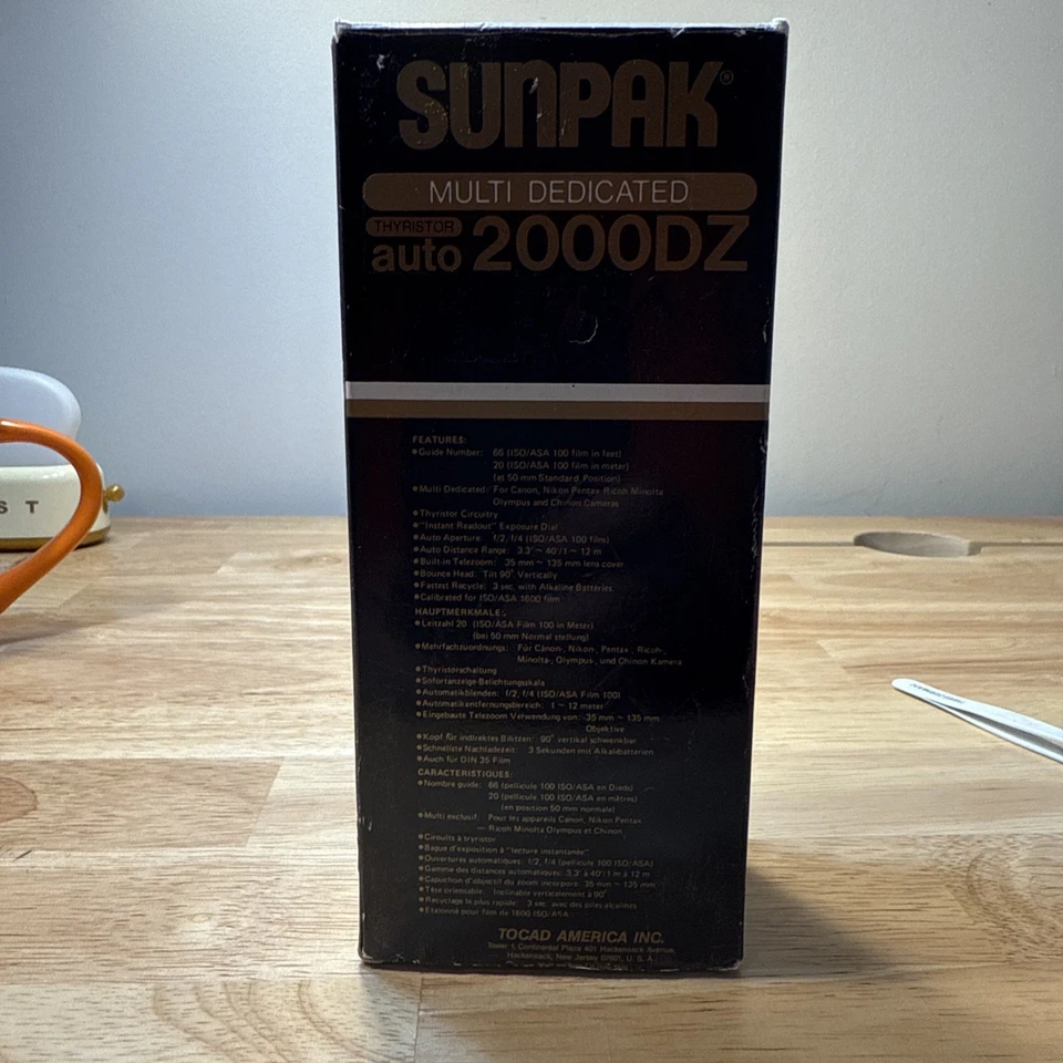 New Sunpak Multi Dedicated Auto 2000DZ Thyristor Flash NIB Vintage Camera Parts - Image 3 of 4