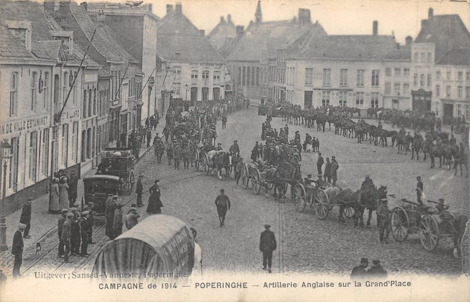 CPA BELGIQUE / POPERINGHE / ARTILLERIE ANGLAISE SUR LA GRAND PLACE - Photo 1/1