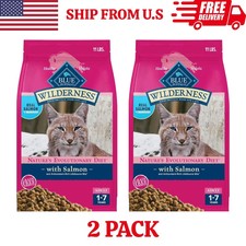 2 PACK Blue Buffalo Wilderness Adult Dry Cat Food - Grain Free, Salmon, 11LB