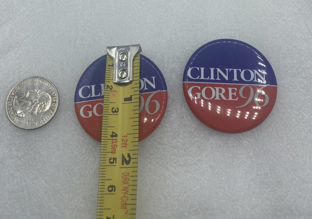 Lot of 2 Bill Clinton Al Gore 1996 Campaign Pin Pinback Button '96 | eBay