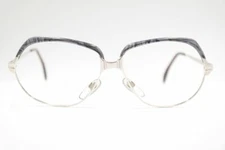 Vintage Hampel 57714 55[]19 130 Silver Purple Oval Glasses Frame NOS