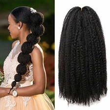 Long Kinky Straight Synthetic Hair Headband Wigs for Black Women Synthetic
