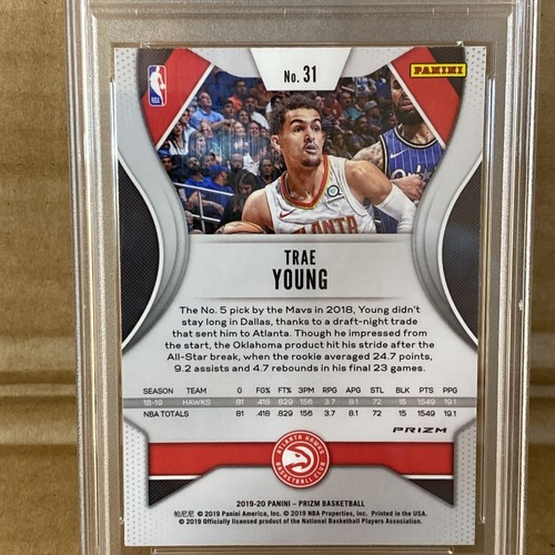 Trae Young 2019-20 Panini Prizm Red Cracked Ice Prizm #31 Atlanta Hawks PSA 9 - Picture 7 of 10