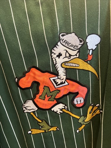 Vintage Miami Hurricanes Baseball Pinstripe Starter Jersey Size XLarge Sabastian - Picture 6 of 7