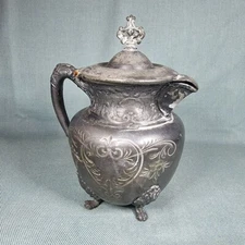 Sheets Rockford CO1875 Silver Plated Creamer Etched Ornate Design