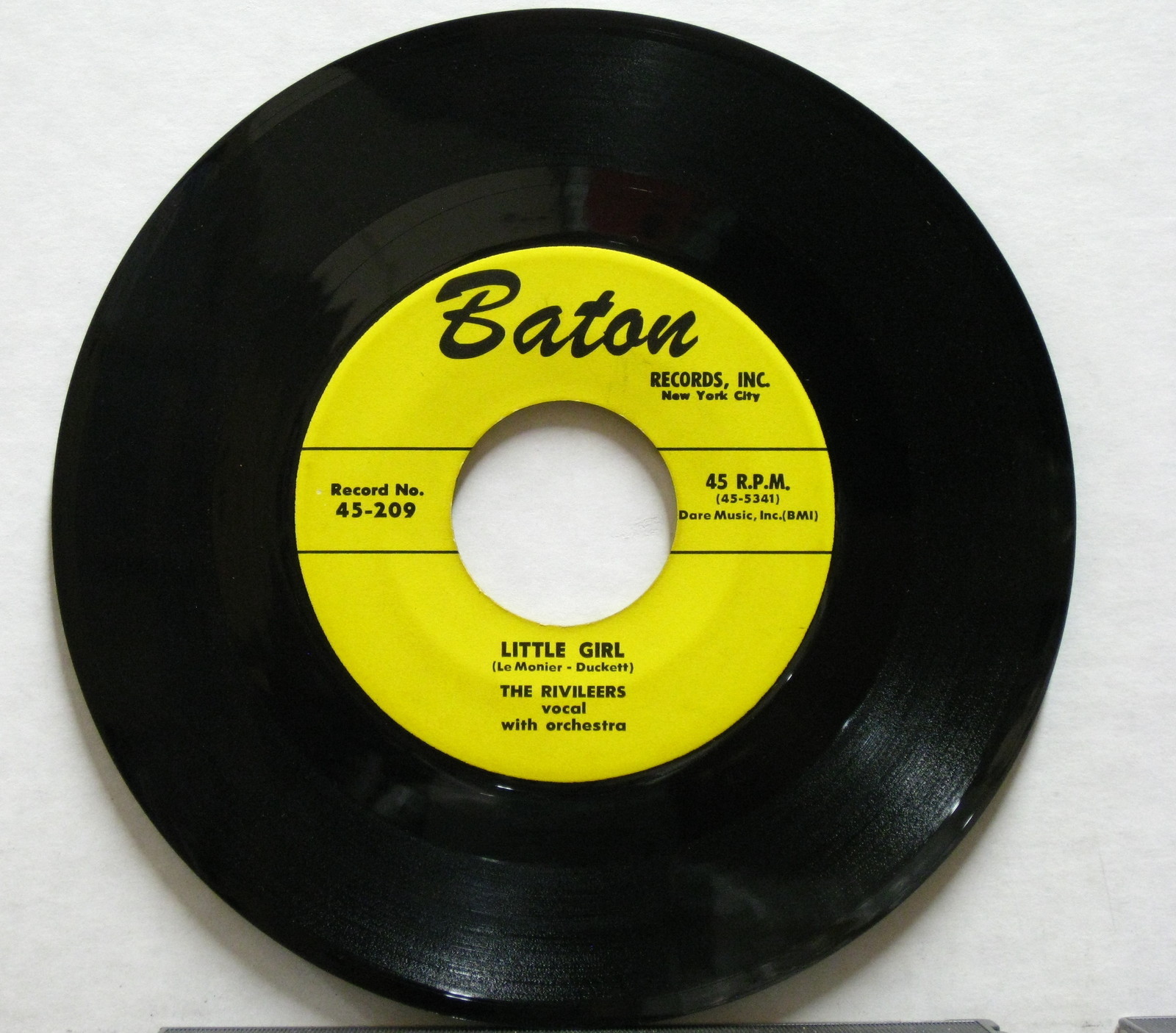 RIVILEERS Don't Ever Leave Me/Little Girl 1955 US ORG Baton 45 Doo Wop ...