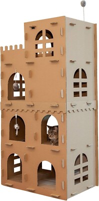 High Castle Tower Cat Scratcher with Detachable Toys   Indoor Fun for Cats