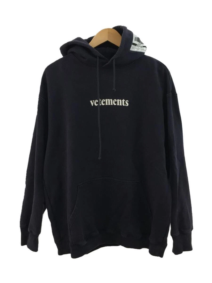 VETEMENTS 20SS Logo Hoodie S Navy Cotton ss20tr311