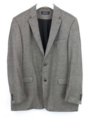 DIGEL Casual Blazer Men's UK 46R Wool Linen Blend Single Breasted Lined