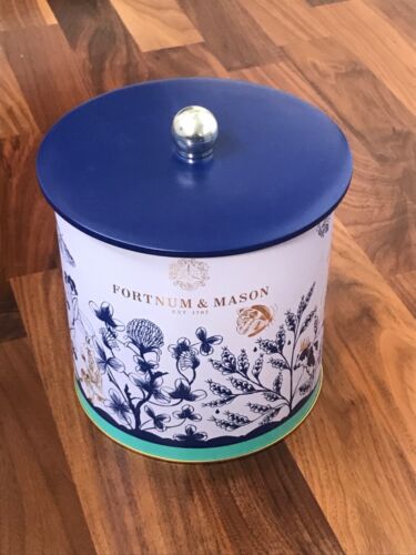 Fortnum&Mason Biscuit Tin/Barrel Floral/Willow Pattern Design Empty - Picture 1 of 4