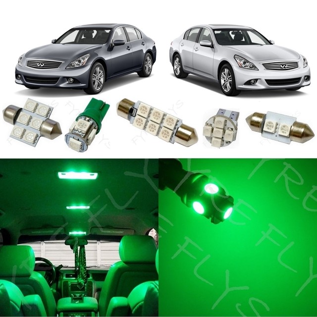 13 Green LED lights interior package kit for 20072014 Infiniti G35/G37