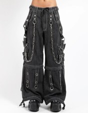 Fashion Gothic Threads Buckles Zip Chains Straps Punk Rock Black trousers