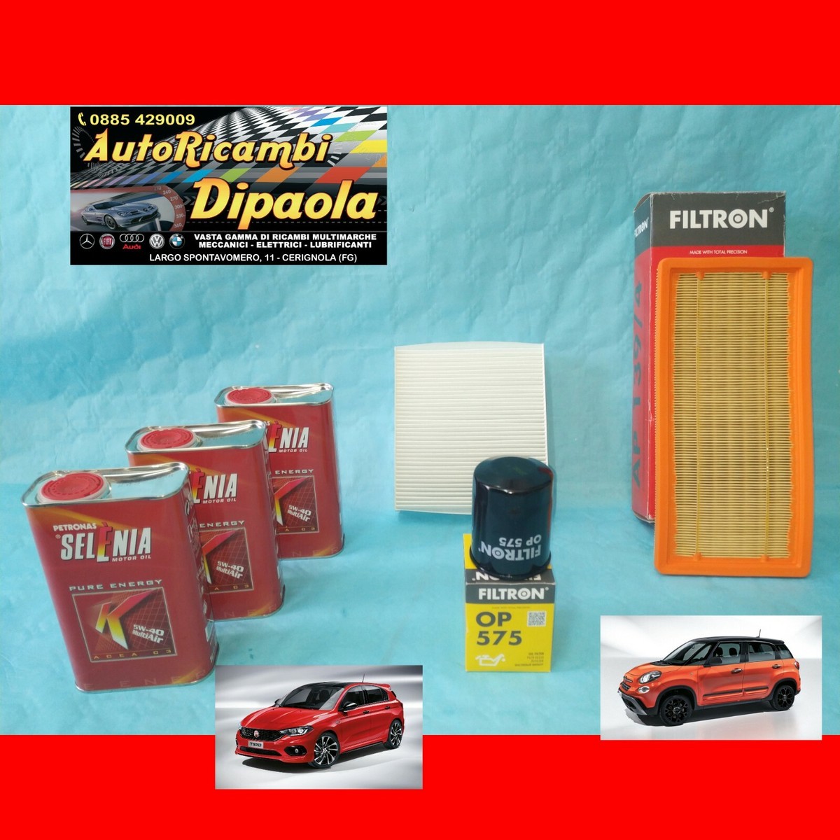 KIT 4FILTRI TAGLIANDO FIAT PUNTO EVO GPL 1.4 4 OLIO ROIL 5w40 GAS PIU - Foto 5