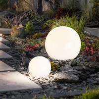 AußEnleuchte Kugellampe Solarleuchte Wegelampe Led Erdspieß Weiß Garten 2Er Set