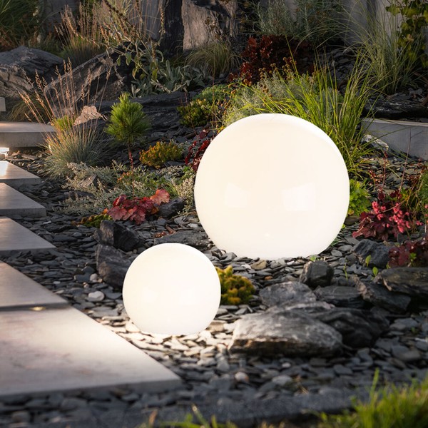 AußEnleuchte Kugellampe Solarleuchte Wegelampe Led Erdspieß Weiß Garten 2Er Set-image