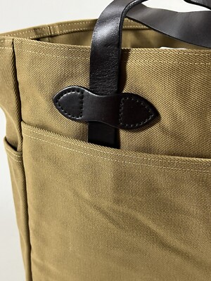 FILSON RUGGED TWILL OPEN TOTE BAG TAN NWT WITH KEY CLIP RARE | eBay