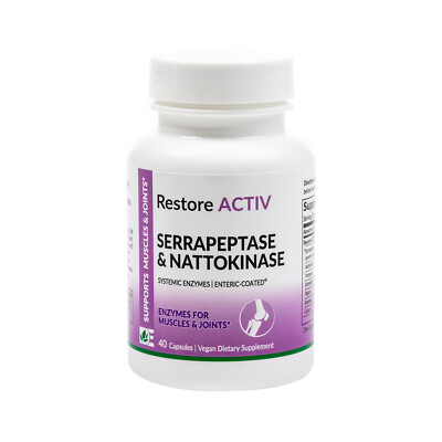 Dynamic Enzymes Restore Activ Serrapeptase& Nattokinase Systemic Enzymes,40 Caps