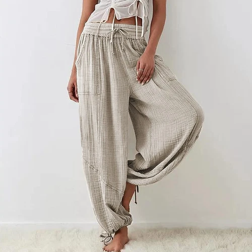 Women's Cargo Pants Baggy Wide Leg Loose High Waist Pockets Sweatpants Trousers - Picture 17 of 48