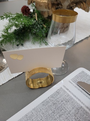 6 Boxed Tiffany 9 ct gold-plated Vintage Napkin Rings/Placecard holder wedding - Bild 10 von 15