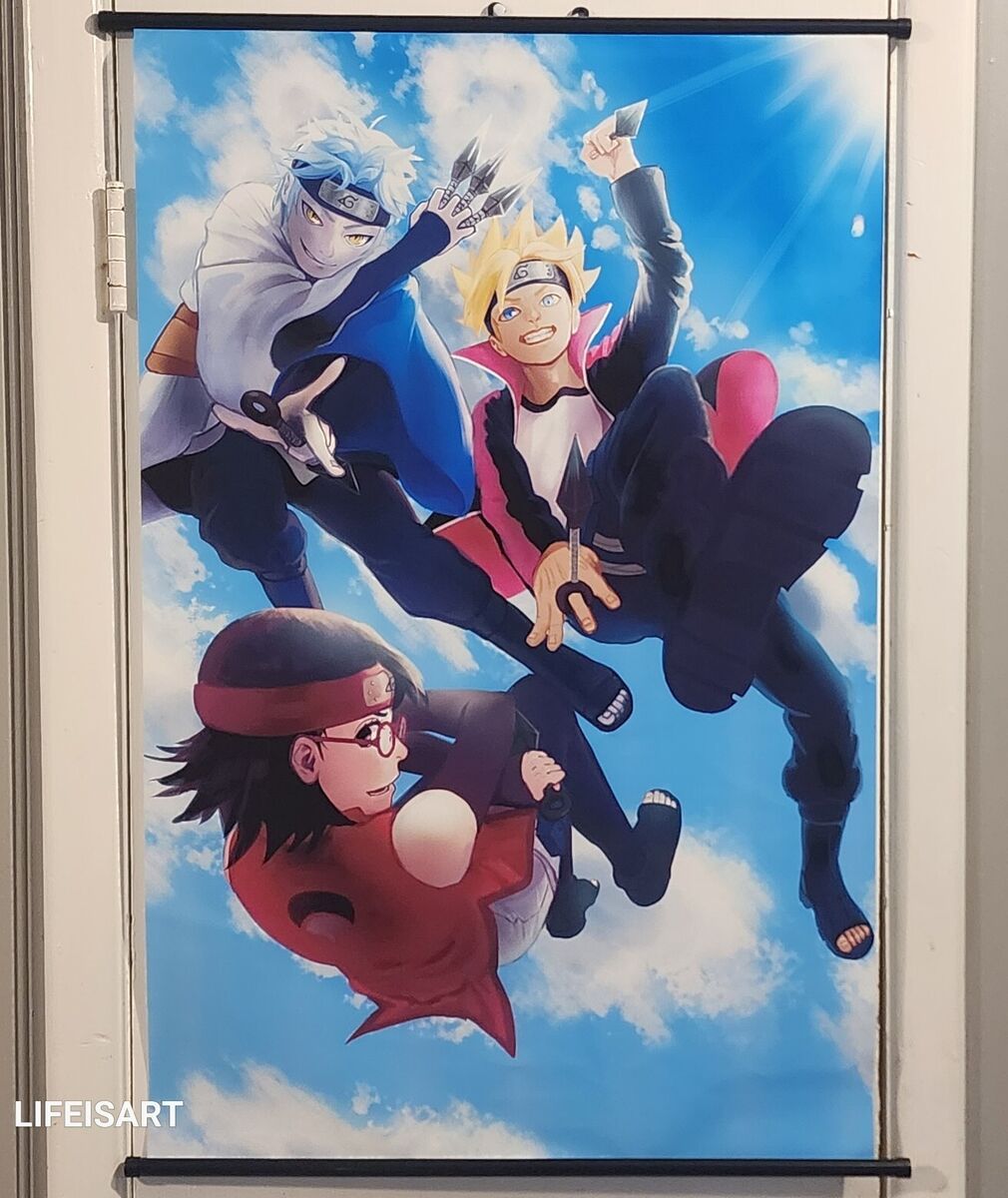 BORUTO/SARADA/NARUTO/SASUKE- Wall Scroll Banner 30 x 40 Anime