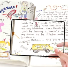 Clear Page Magnifying Sheet 3X Lightweight Bookmark Flat Magnifier Portable 4Pcs