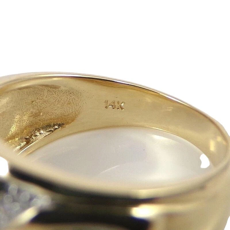 Anillo de oro amarillo sólido de 14 quilates con banda de diamantes de 0,20 quilates talla 7 Foto 4 de 4