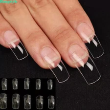 100/500pcs Curved Hawk Nail Tips - Acrylic Half Cover Nails Manicure Accessorie