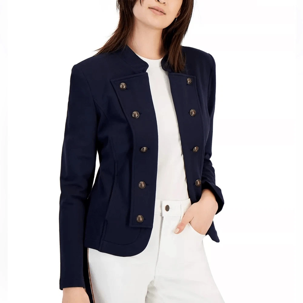 NWT TOMMY HILFIGER Women s Military Band Jacket size XS