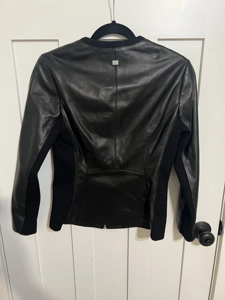 Chaqueta Sianne Soia & Kyo 100 % cuero de cordero genuino N110-17 S/P negra Foto 3 de 4