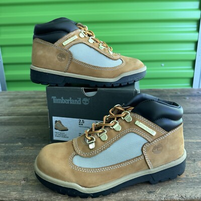 TIMBERLAND Sun Dance Brown Wheat 6in Nubuck Tan Field Boots Size 2.5 Youth NEW
