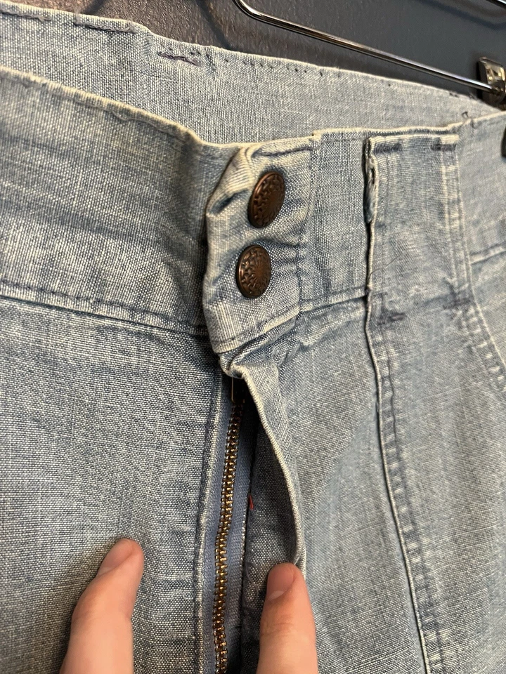 Vintage 70’s JCPenneys Women’s Super Flared Cotton Denim Jeans Size 13 USA Made - Image 4 of 4