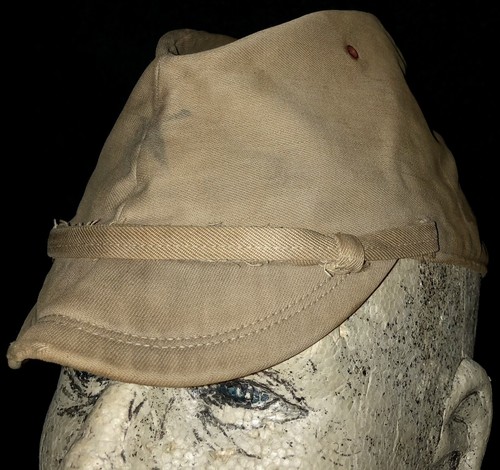 Original WW2 IJA Japanese Uniform Tropical Cap With Rare Printed Star Insignia - Picture 6 of 12