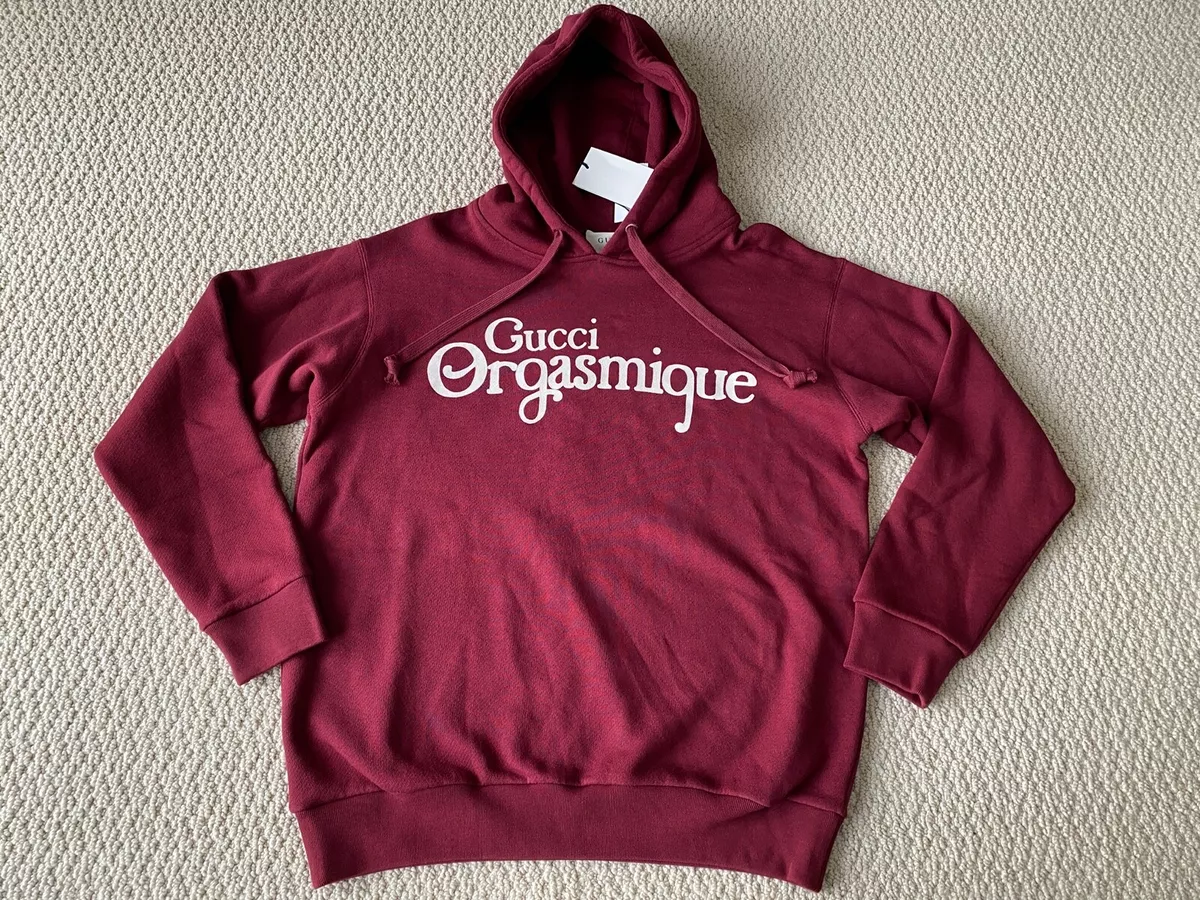 NWT GUCCI Orgasmique Burgundy Red Classic Long Sleeve Hoodie