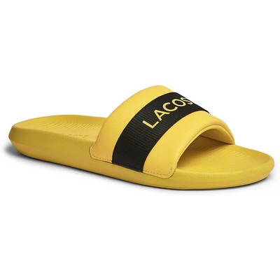 lacoste yellow slides
