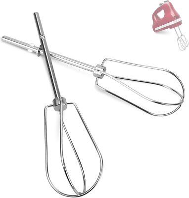 W10490648 Beaters Attachments for KitchenAid Hand Mixer, Stainless Silver 