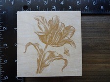 new Anna Griffin TULIP FLOWER AND BEE Rubber Stamp by All Night Media