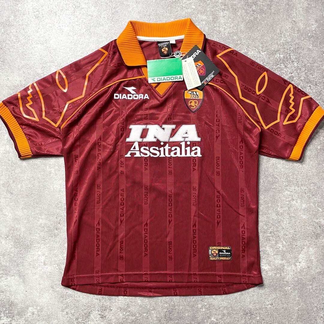 BNWT BATISTUTA #9 1999 2000 ROMA ORIGINAL HOME JERSEY USED BNWT BATISTUTA #9 1999 2000 ROMA ORIGINAL HOME JERSEY USED