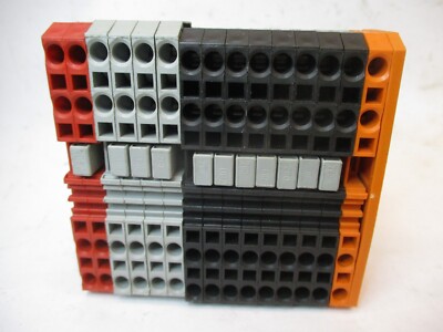 WAGO280 Din Rail Terminal IEC 6947-7-1  Lot of 15 w/ Endcaps 4 Wire Each 46461FM