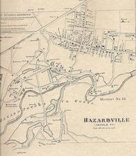 Hazardville Enfield CT 1869 Maps with Businesses and Homeowners Names Shown