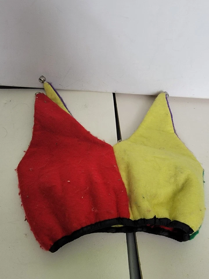 Sombrero bufón de fieltro multicolor vintage cosplay recreación renacimiento Halloween Foto 4 de 4