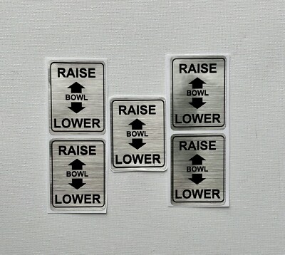 Hobart Label,Bowl Raise Lower, high Quality Metallic,Pack of 5, Free Shipping!!!