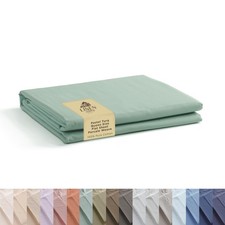 Queen Size Flat Sheet 100 Cotton Percale Weave Breathable Pastel Turk
