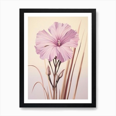 Blumen Illustration Flachsblume 3 A gerahmtes Wandbild Poster Leinwanddruck Bild