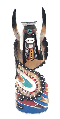 Einzigartige seltene 11'' hohle Kachina Hopi ausgefallene Tänzerin - signiert